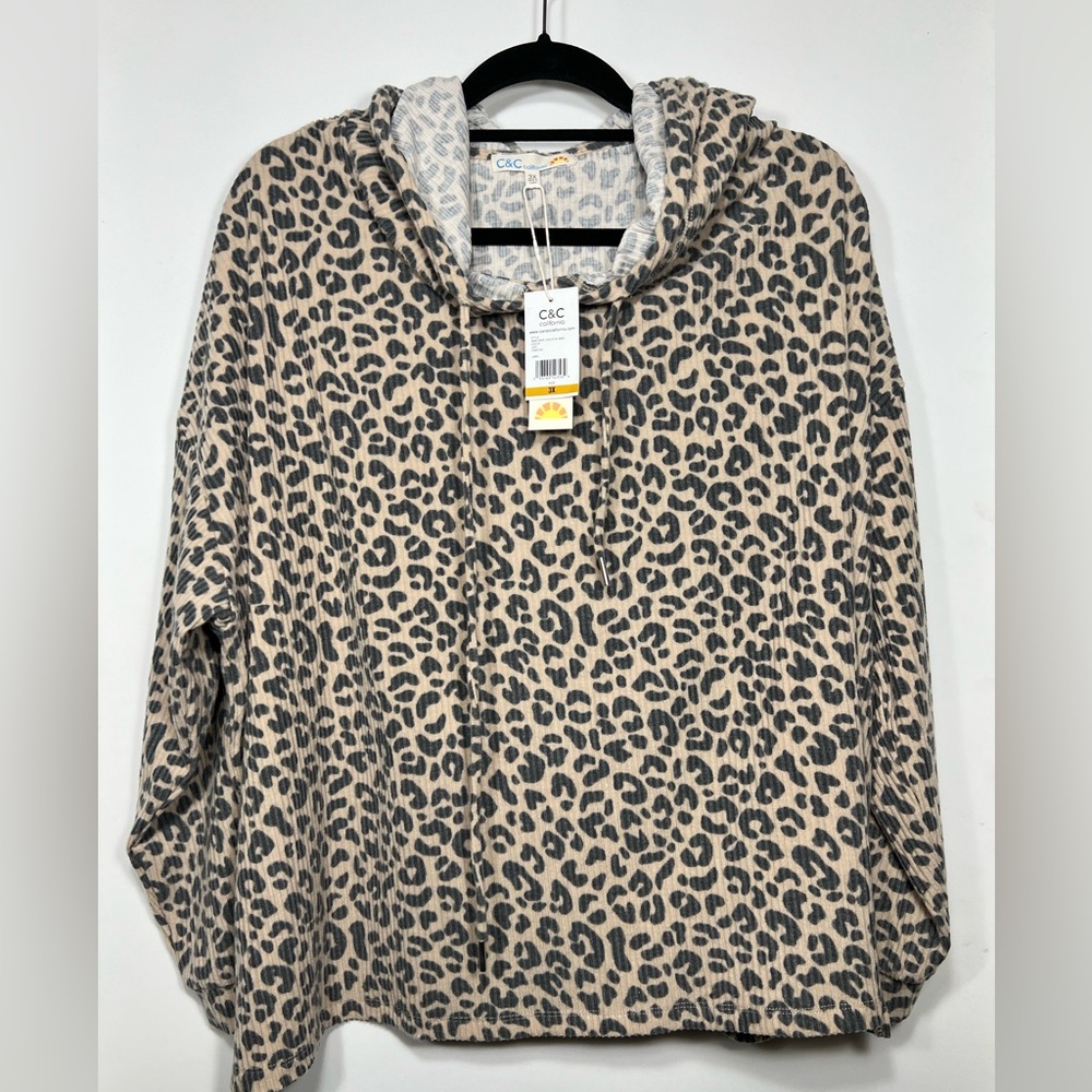 C&C California Animal Print Hoodie 3X NWT